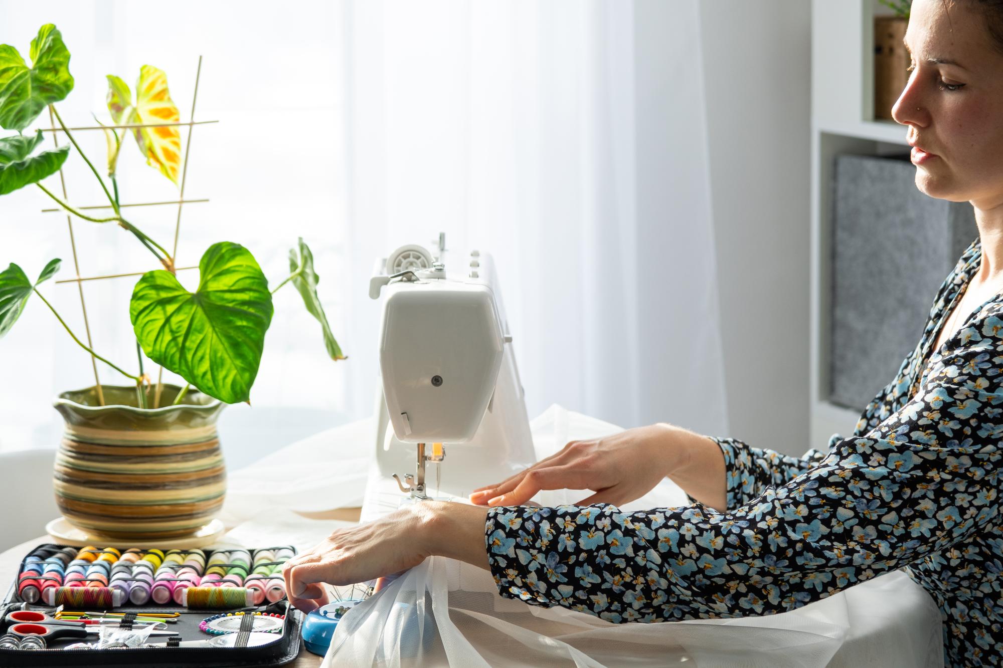 artisan embroiderer at work in studio